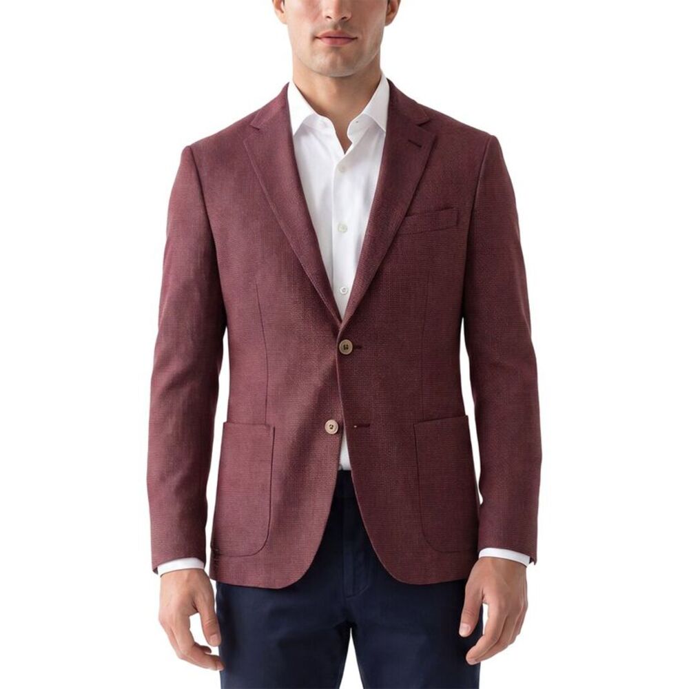 Corneliani Mens  Cc Collection Seersucker Wool & Silk-Blend Blazer, Red